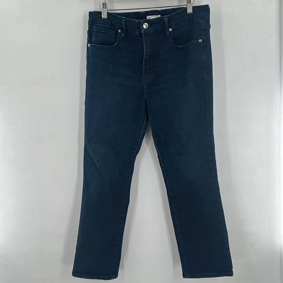 Good American Good Legs High Rise Straight Stretch Jean Blue 224 14 - Picture 4 of 8